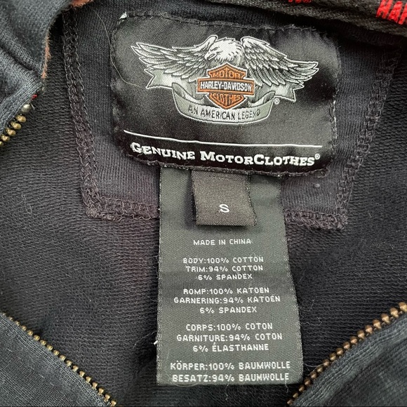Harley-Davidson | Women's Black Embroidered Zip Up Hoodie Jacket Size Small - Picture 4 of 6